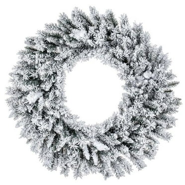Vickerman A895236 36 in. Flocked Utica Fir Artificial Unlit Wreath with 220 Realistic Flocked PVC Tips - White