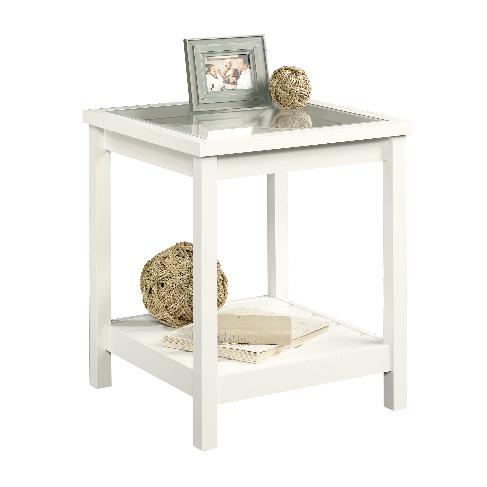 Sauder Cottage Road Collection Side Table, Soft White Finish