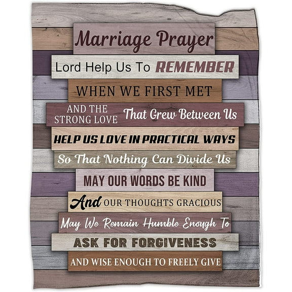 Marriage Prayer Blanket Gift, Valentine's Marriage Anniversary Engagement Blanket Couples Newly Thrown Blanket for Engaged Wedding Gift, 30x40in Fleece Blanket