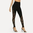 thumbnail image 4 of Women Goth Flare Pants Hollow Out Lace High Waist Bell Bottom Trousers Sexy Bandage Streetwear Pants, 4 of 8