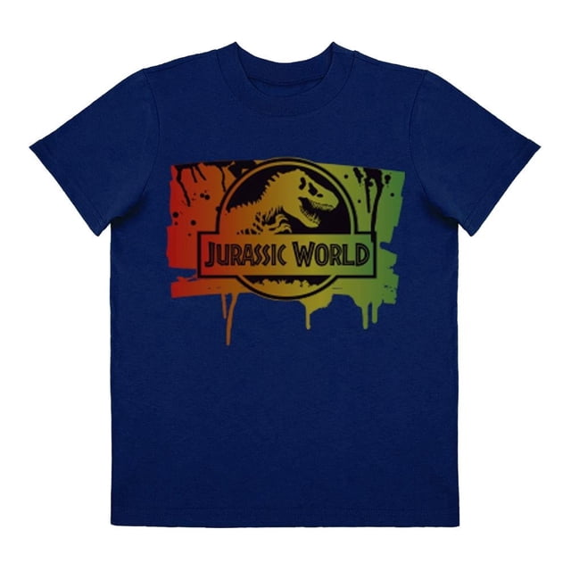 Playera Para Niño Jurassic World Jurassic World Cuello Redondo Manga Corta Talla 10 Azul Marino