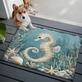 thumbnail image 3 of 2x3 Ft Entryway Area Rug, Coastal Seahorse Blue Green Kitchen Rug Runner Washable Floor Mat, Summer Ocean Starfish Coral Non Slip Indoor Door Mat Throw Carpet for Bathroom Living Room Bedroom, 3 of 8