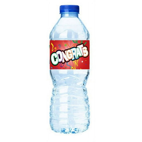 Congrats!Streamers-Water Bottle Labels-12pack