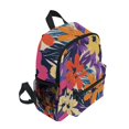 thumbnail image 2 of FORMRS School Backpack with Front Zippered Pocket 12" Student Travel Daypack, Colorful Painted Flowers Pattern, 2 of 6