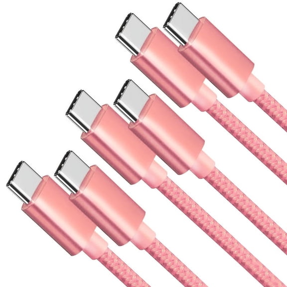USB C to USB C Cable 3-Pack Nylon Braided 60W 3FT USB Type C Fast Charging Cable Compatible with iPhone 17/17 Pro Max/Air/16/16 Plus/16 Pro Max/15/15 Plus/15 Pro Max, MacBook, iPad,Samsung S25/S24/23