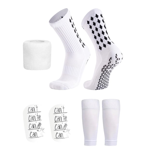 Calcetines de fútbol antideslizantes, fáciles de usar, prácticos y multifuncionales. Blanco