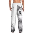 thumbnail image 7 of Salouo Cute Cat Meadow Sketch Print Pajama Pants for Men, Lounge Pants Elastic Waistband Casual Men's sleepwear Loungewear Sleep Pajama Pant -Small, 7 of 7