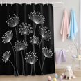 thumbnail image 2 of Shower Curtain Spring White Dandelion Shower Curtains for Bathroom Decor, Waterproof Polyester Shower Curtain Set with Hooks, Extra Long 72" x 96" Black, 2 of 9