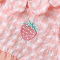thumbnail image 6 of TOOYOU Baby Girl Bodysuits Cheap Toddler Girl Onesies Clothes Strawberry Printing Ruffles Sleeveless Lace Jumpsuit Set Cozy Baby Girl Romper Pink Size 5-9 Months, 6 of 9