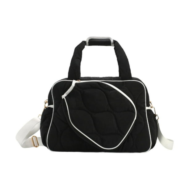 Bolso de Pickleball, bolso de tenis, bolso de bádminton, bolso de mano, correa de hombro ajustable extraíble, bolso de hombro de paleta de Pickleball, Negro
