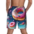 thumbnail image 2 of Lsque Mens Swim Trunks Starry Sky Colorful Donut Pattern - Bathing Suit Compression Liner - Beach Swim Shorts Swimwear - (S-3XL) - Stretch Quick Dry -Small, 2 of 9