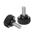 thumbnail image 3 of Uxcell 8 Pieces Knurled Clamping Knobs M5 x 16mm 304 Stainless Steel Threaded Stud 18mm Round Head Thumb Screws Black, 3 of 5