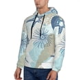 thumbnail image 3 of Honeii Algae Corals and Seashells Pattern Mens Hoodies Men's Loose Sleeve Sweatshirt,Pullover Hooded Sweatshirt for Men,Essentials Hoodie-3X-Large, 3 of 7