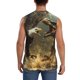 thumbnail image 4 of Fotbe Dinosaur Bald Eagle Men's Camiseta sin Mangas Estampada para Hombres, Playera Casual para Gimnasio, Entrenamiento, Playa-3X-Large, 4 of 7
