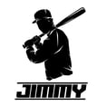 thumbnail image 2 of Sports Personalized Wall Decals for Boys Bedroom - Baseball Player Hitting with Bat Player DIY & Creativity Custom Name Wall Sticker - Size: 24 In x 30 In, 2 of 4