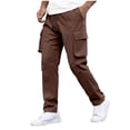 thumbnail image 5 of Chiccall Mens Casual Cargo Pants Stretch Elastic Waist Drawstring Tapered Open Bottom Jogger Sweatpants with Pockets, 5 of 7