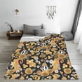 thumbnail image 5 of Honeii Sunflowers Bee Print Fleece Blanket - Throw Blanket for Bed, Sofa, Couch, Camping, and Travel , Microplush Ultra Soft Warm Blanket-40"x30", 5 of 7
