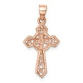 thumbnail image 3 of 14k Rose Gold Rose Polished Cross Pendant, 3 of 5