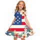 thumbnail image 1 of Odeerbi Niñas Día de La Independencia Vestido de Línea A Verano Patriótico Cuello Redondo Manga Corta Vestido Casual, 1 of 9