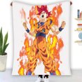 thumbnail image 1 of Awesome Goku Super Saiyan God Transformation Dbz Blanket, 1 of 3