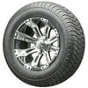 Golf Cart Wheels and Tires - 12" RHOX RX180 Machined w/ Low Pro Tires - Set of 4