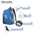 thumbnail image 4 of Honeii Hibiscus Flowers Calm Water Print Canvas College Laptop Backpack, Durable Rucksack Travel Notebook Bag School Backpack Book Bag for Men Women-Medium, 4 of 7