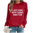 thumbnail image 2 of WEAIXIMIUNG Sweatshirts Courts pour Femmes Mode Décontractée Couleur Unie Manches Longues Imprimé Lettre Col Rond Hoodie, 2 of 4