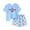 Blue, variant on CYRBOKO Kids Girls Outfit Sets for Girls, Elastic Waist Casual Summer Gift T-shirts and Shorts Two-Piece Sets White Size 14-15 T