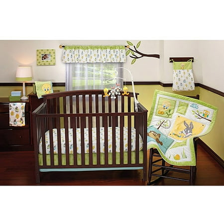 Baby Looney Tunes - Nature's Fantasy 4pc Crib Bedding Collection Set - Value Bundle