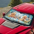 thumbnail image 5 of Xixirimido Car Windshield Sun Shade Universal Fit for SUV Truck Sedan Auto Front Window Sunshade Sun Visor Block UV Rays Keep Cool Car Accessories, Octopus Floral Coal Undersea, 5 of 8