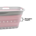 thumbnail image 4 of SAMMART Cesta plegable de plástico para la colada de 42 L (11 galones) – Contenedor/organizador de almacenamiento plegable – Tina de lavado portátil – Cesta/cesta para ahorrar espacio (gris/rosa pálid, 4 of 5