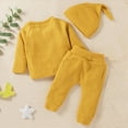 thumbnail image 4 of Towmus Toddler Baby Boy Fall Winter Clothes Corduroy Outfits Casual Solid Color Pullover Sweatshirt Tops Pants Hat 3Pcs Sets, 4 of 7