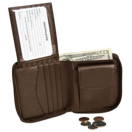 Zip Around Leather Wallet in Genuine Leather