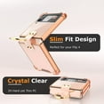thumbnail image 5 of Designed for Samsung Galaxy Z Flip 4 Case Clear with Ring, Anti-Fall Shockproof Protective Phone Cover Case Compatible with Galaxy Z Flip 4 Case 5 G 2022 (Orange), 5 of 13