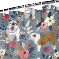 thumbnail image 3 of Bulldog Dog and Flower Florals Shower Curtain 84"x72" ,Bathroom Decorative Shower Curtains Set with 12 Hooks,Modern Waterproof Washable Shower Curtain, 3 of 6