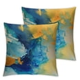 thumbnail image 2 of Acheng Blue Gold Marble Pillow Cases Cushion Covers Modern Marble Aesthetic Throw Pillow Covers Set of 2 Retro Watercolor Artwork Design Decorative Throw Pillowcases White, 2 of 6