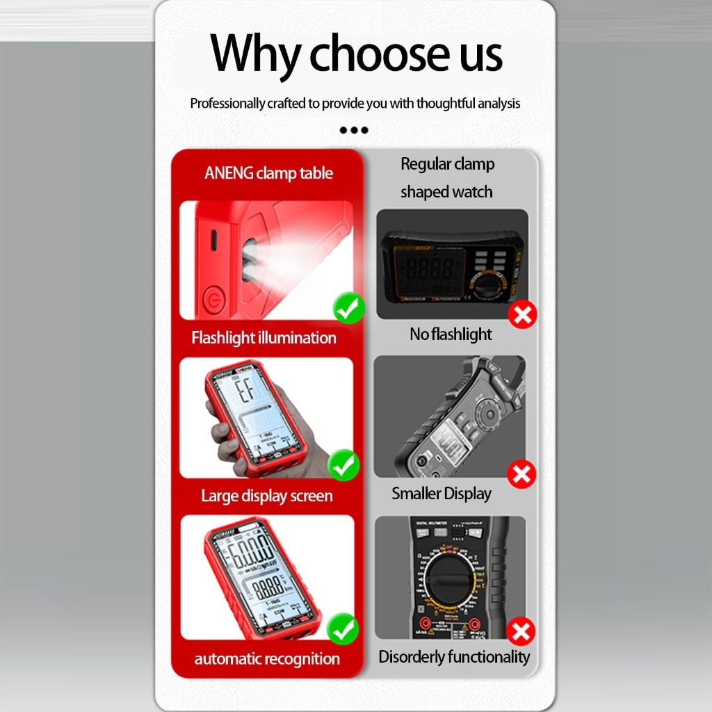 Multiple Function Multimeter Auto NCV Transducer USB Charging Transportable Electrical Tester