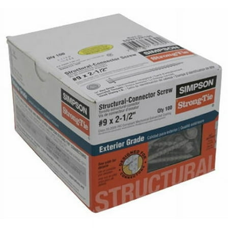 Simpson Strong Tie SD9212R100 No. 9 x 2.5 in. Connector Screw