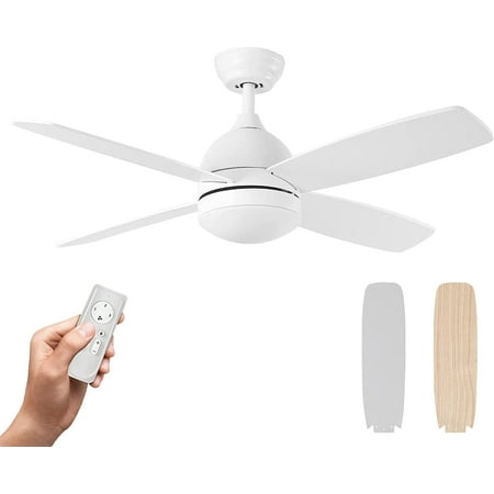 

Ceiling Fan with Lights Remote Control 48-Inch Pure White Silent Motor 4-Blades