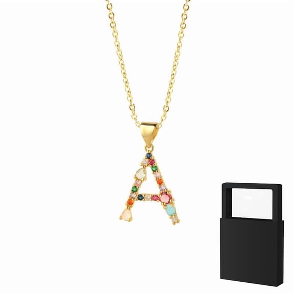 Initial Necklace - Letter A to Z Alphabet Pendant, Personalized Jewelry Gift for Mom, Wife, Girlfriend on Birthday or Anniversary