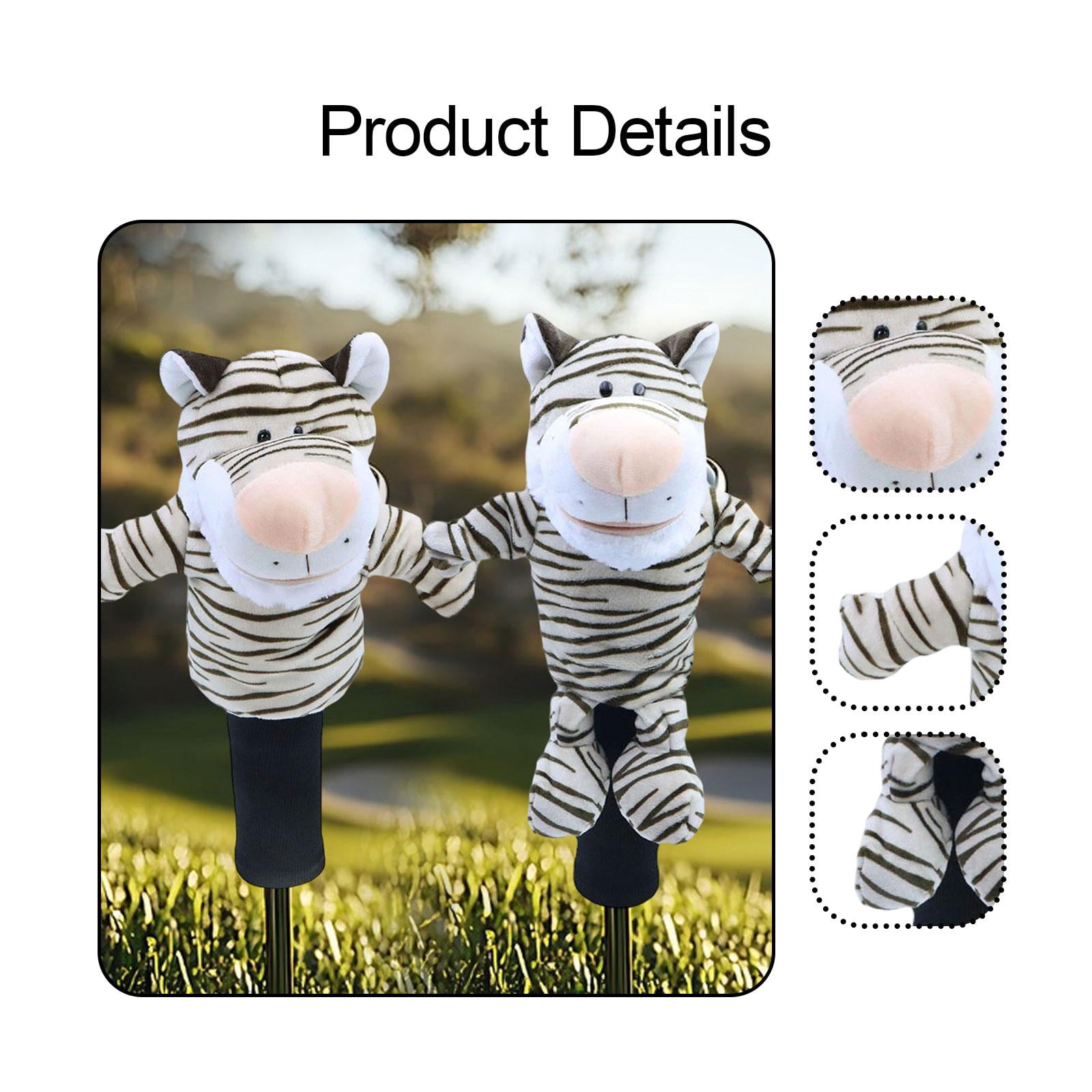 funtasica 2 Pieces Tiger Plush Golf Club Head Covers Driver Fairway Wood Headcovers Golfer Gift Universal Soft Funny Protection Sleeves