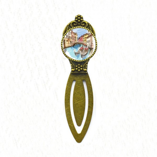 Italy Venice Landscape Watercolour Painting Bookmark Retro Office Label Page Marker