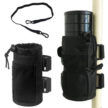 2-Pack Bicycle Water Bottle Holders - Insulated Handlebar Cup Holders With Mesh Pocket