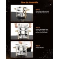 thumbnail image 3 of 5QT 2 Packs Chafing Dish Buffet Set, NSF Round Stainless Steel Chafers and Warmers Food Servers Sets with Lid & Lid Holder, Spoon & Tweezer for Catering Events Parties Weddings Dinners, Gold, 3 of 8
