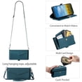 thumbnail image 4 of Dteck Crossbody Wallet Case for iPhone 16e,Magnetic Leather Card Slot Cash Pocket Case Shockproof Kickstand Full Body Protection Cover with Shoulder Strap/Wrist Strap,Green, 4 of 8