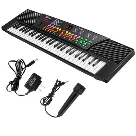 Costway 54 Keys Music Electronic Keyboard Kid Electric Piano Organ W/Mic & (Best Home Electric Piano)