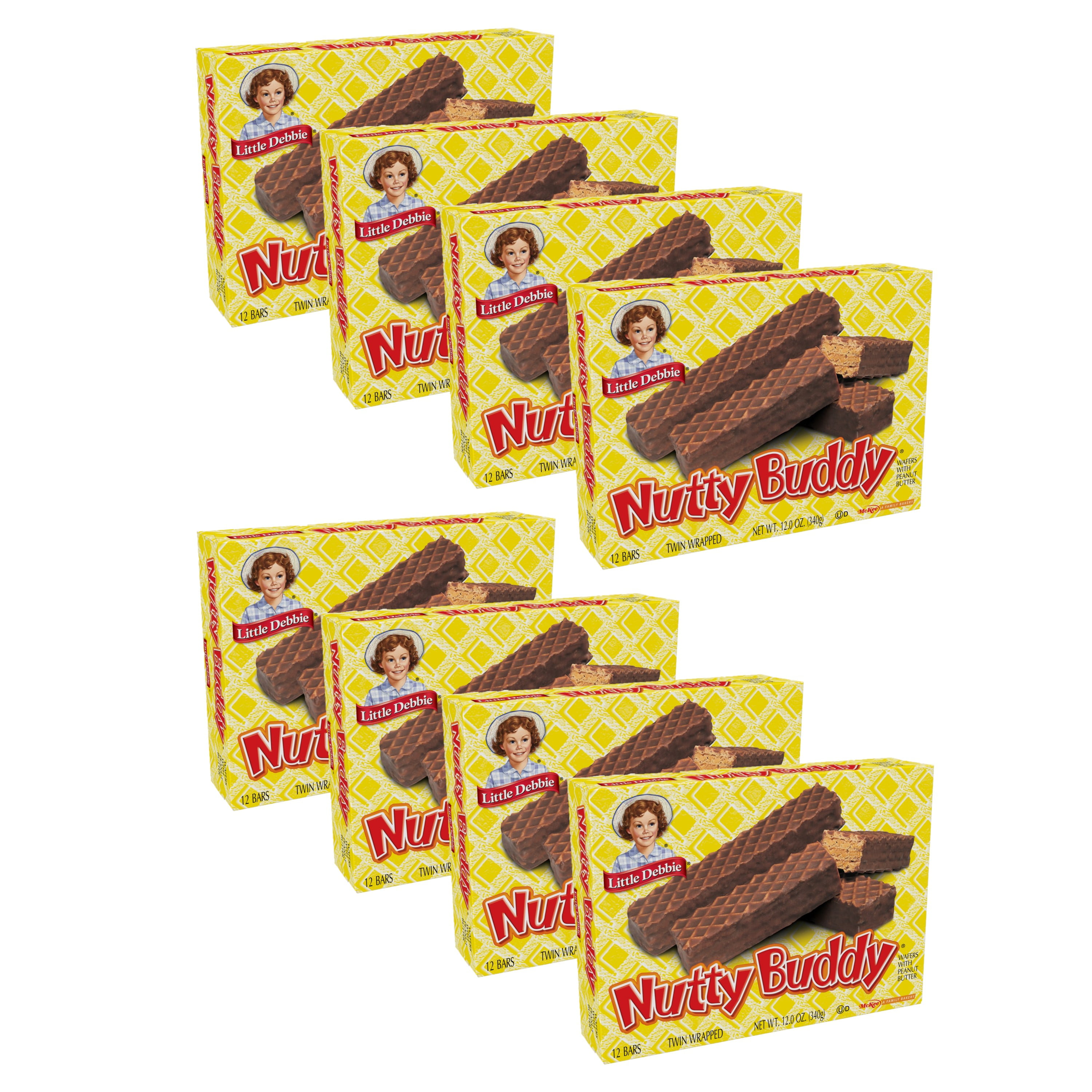 Little Debbie Nutty Buddy Peanut Butter Wafer Bars, 8 Boxes