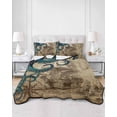 thumbnail image 2 of Quilt King Size Bedding Set, Nautical Blue Octopus Reversible Summer Quilt 3 Pieces, Coastal Ocean Summer Vintage Sea Lightweight Bedspreads Coverlets with 2 Pillow Shams for All Seasons, 2 of 5