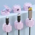 thumbnail image 4 of NAOJIE Cord Organizer,Cable Management,Cord Holder,6PC Nail-Free Data Line Magnetic Cable Clamping Device,Common for Many Occasions-Purple, 4 of 4