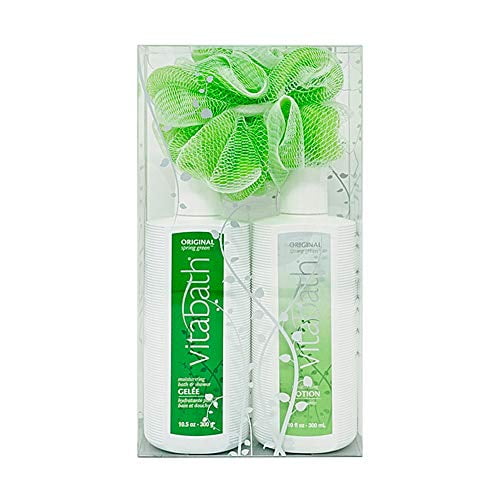 Vitabath Original Spring green Everyday Set Shower gelee, Lotion & Foam Enhancing Pouf